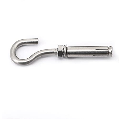8X NUZAMAS M10 Expansion Screw Bolts Hook 304 Stainless Steel Anchor Bolts with Open Hook Sleeve Screw for Wall Masonry Concrete Expansion Heavy Duty Bolts - Image 3