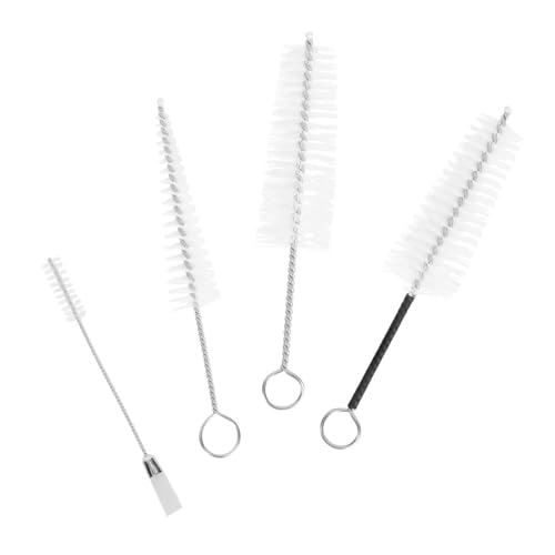 MUELODSIC 4 Stück Teiliges Reinigungsbürsten für Saxophon Mundstück und Klangloch Nylon und Edelstahlmaterial Schonende Innenreinigung für Blechblasinstrumente für Anfänger und Profis