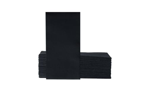 VelaHub Soft Point 50 Servietten 1/8 Falten Hochwertige Einwegserviette 39x38 cm Schwarz