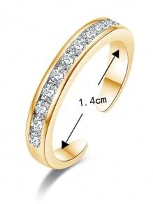 Fashion Minimalist Alloy Crystal Open Ring Versatile Delicate Adjustable Ring for Women Mother's Day Birthday Valentine's Day Engagement Wedding Jewelry3