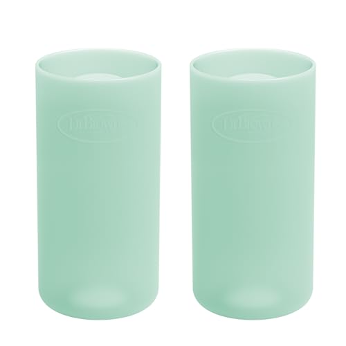 Dr. Browns Options+ Narrow Glass Bottle Sleeves 100% Silicone Mint BPA-Free 8 oz 2-Pack