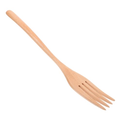 Unomor Long Wooden Fork Kitchen Fork Salad Server for Cooking Versatile Household Tool