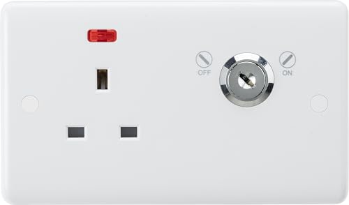 Knightsbridge 13A DP Lockable Socket with Neon, White - Image 2
