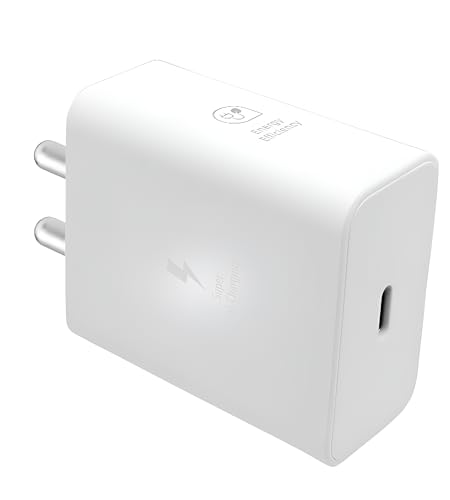 Image of 25W GaN Type-C Charger Compatible with Samsung A34 USB-C Super Fast 25 W Charging Speed Adapter for Galaxy A35 /M35 /F35 /A15 /M15 /F15 /S21 fe /S23 fe /S24 Ultra /S23 PD Support Quick Charging Adaptor, White