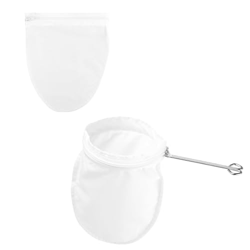 Reusable Stainless Steel Handle Ultra Fine Mesh Strainer Juice Sieve with Zipper Extra Strainer Bag for Nut Milk Coffee Juice Cheese