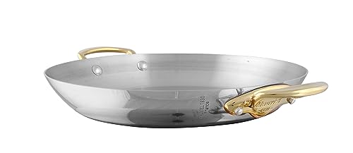 Mauviel M'Cook B Stainless Steel Round Pan With Brass Handles, 11-in, Made In France