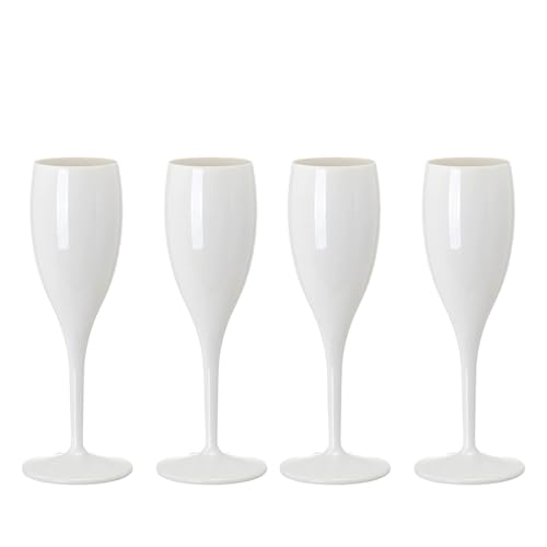 Eidoct White Champagne Flutes PP Prosecco Flutes Wine Glasses