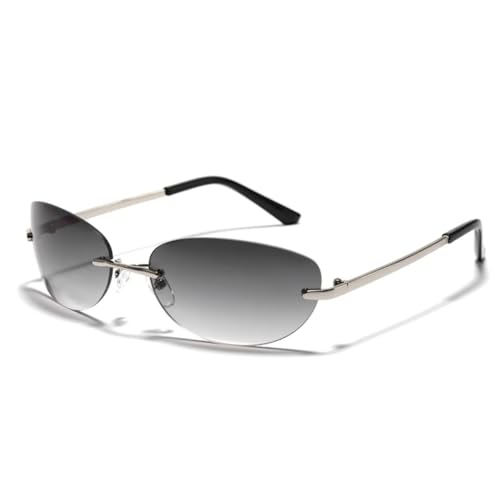 Lunettes de soleil steampunk sans monture verres d'extérieur UV400 double gris