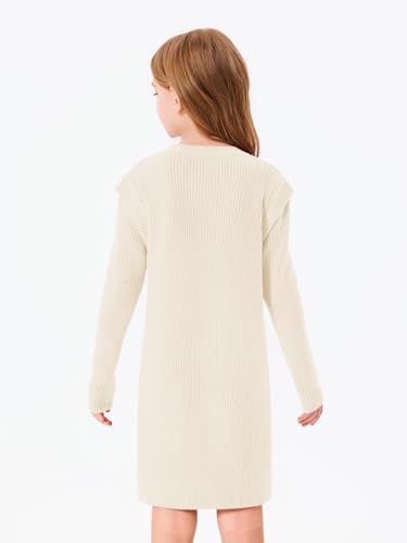Robe pull à manches longues pour filles de 5 à 14 ans Haloumoning en maille douce - 5