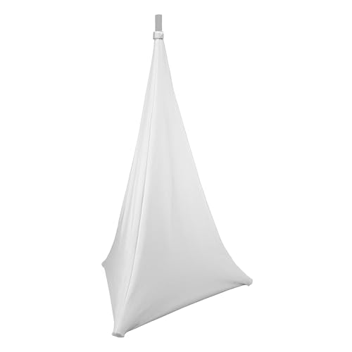 BoomToneDJ LYC-ST120-WH Housse en lycra blanc extensible pour pieds d'enceinte. Housse triangulaire pour pieds de haut-parleurs. Lycra double face 160cm de...