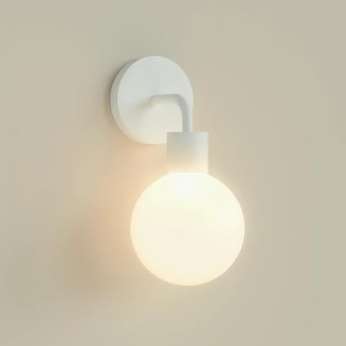Poplight Wireless Wall Sconce (Shark Tank) Rechargeable & Dimmable LED Light w/App Control & Damage-Free Install, Moveable Modern Ambient Lighting for Elegant Home & Bedroom Decor | Popwhite