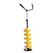 Cutycaty 8inch Ice Fishing Ice Auger, Hand Ice Drill Auger Ice Augers Bit Drill Ice for Ice Fishing with 14inches Extension Rod, Cordless Nylon Ice Drill Auger Ice Fishing Rod Rack and 1 Set Blades