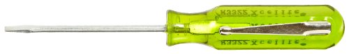 Xcelite R3322 Chrome Vanadium Steel Slotted Round Blade Pocket Clip Screwdriver, Green Handle, 3/32" Head, 2" Blade Length, 4-1/4" Overall Length image 4