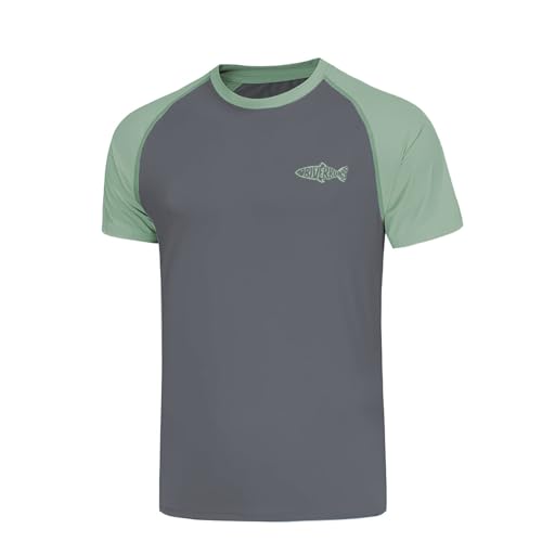 Riverruns UPF 50+ Swim Shirt Fishing Shirt Rash Guard T Shirt Ice-Cool Quick Dry Sports Shirt#1017