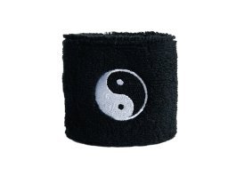 Digni® Ying and Yang black Wristband/sweatband, Set of 2 pieces!