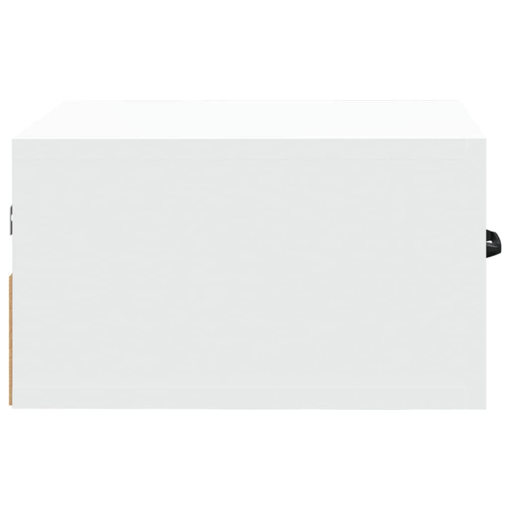 Comodini sospesi da parete, 2 pezzi, bianco, 35 x 35 x 20 cm, in legno, comodini sospesi, con molto spazio per libri e piccoli oggetti, decorazione salvaspazio