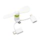 Cerioll 3-in-1 Mini-Handy-Ventilator, Tragbarer Mini-USB-Handy-Lüfter, Tragbarer Kühler Rotierender Ventilator, Kompatibel mit iPhone/Typ C/Lightning-Port-Ventilator(Weiß)