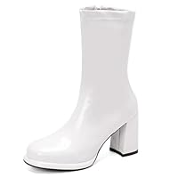 Women Boot High Heels Short Rain Boots Party Shoes Large Size Designers WHITE 42(US-9.5)