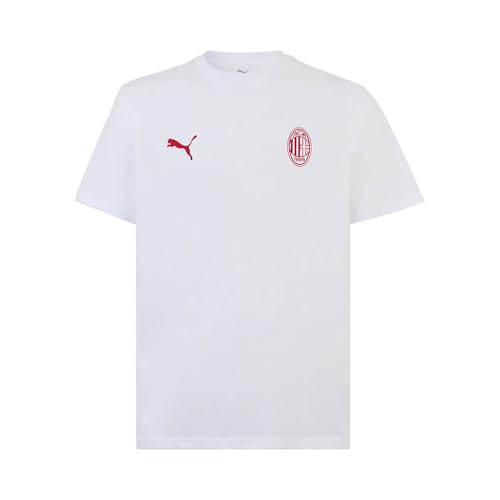 A.C. Milan T-Shirt Ftbless Camiseta con Logotipo Puma, Producto Oficial, Color Blanco, M Unisex Adulto