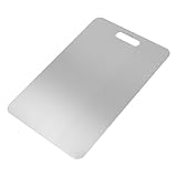 Toyvian Edelstahl Schneidebrett Beidseitig Verwendbares Rostfreies Küchenbrett Robustes Wasserdichtes Schneidblock für Obst und Gemüse Spülmaschinengeeignet Platzsparend Hängbar