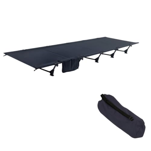 Lit pliant de camping portable noir résistant 150 kg plein air
