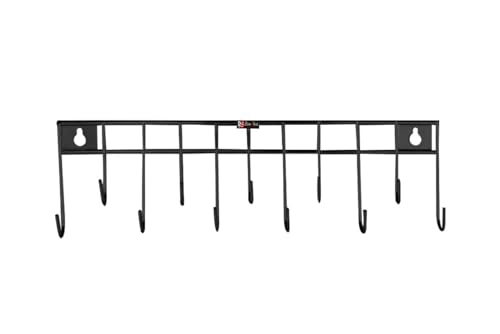 Image of OSE Wall Mounted Cutlery Holder | Utensil Organizer | Spoon & Ladle Stand | Multipurpose Key Rack (Black, Metal)