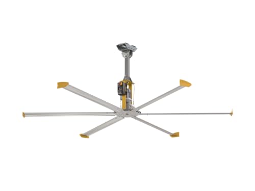 Big Ass Fans - ShopFan 14 ft. HVLS Industrial/Commercial Ceiling Fan Yellow/Silver Aluminum 120V/1ph 2ft. Extension Tube Variable Speed