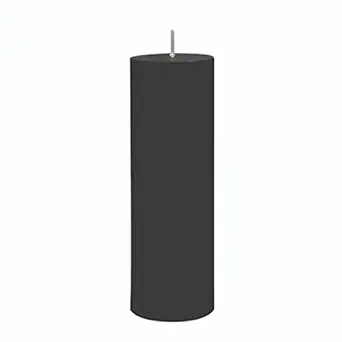 Ukiyo International - Black Round Pillar Candle Made of Natural Soy Wax Unscented Smokeless Long Burning Hours Candles (2x6 Inch)