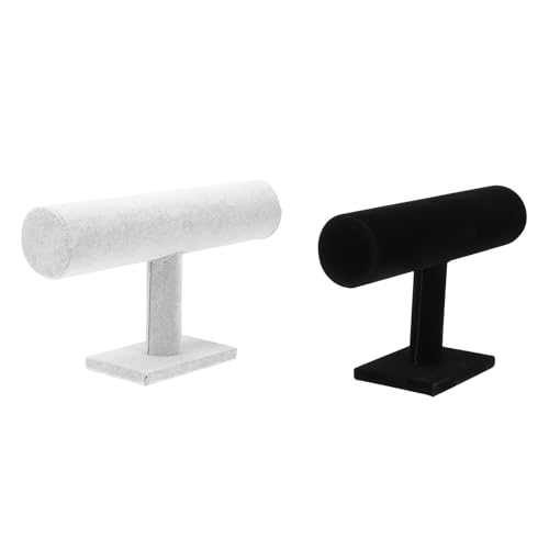 LIGIGWASH 2 piezas Soporte para Joyas de Pulsera de Terciopelo Negro y Hielo Expositor de Joyería Doméstico Ligero para Almacenamiento y Exhibición de Brazaletes