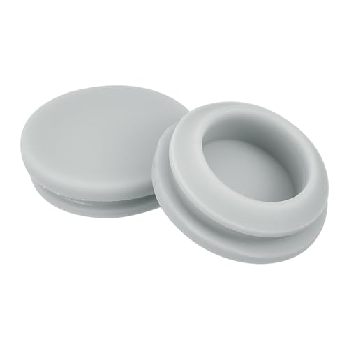 Image of MECCANIXITY 6pcs Silicone Snap in Locking Hole Plugs,17mm /0.7 Inch Mounting Diameter Narrow Groove Width 2mm Panel Seal Cover Round for Kitchen Bulkheads Waterproof Sealing Plugs Grey