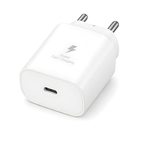 Image of Novobit 25W C-Type Super Fast Adapter Compatible with Samsung Galaxy S /A /M /F Series | Novobit Super Fast Charger Adapter for S23 /S22 /S21 /21 fe /S20 /M14 5G /M34 /M54 /M53 /M33 /M13 /A34