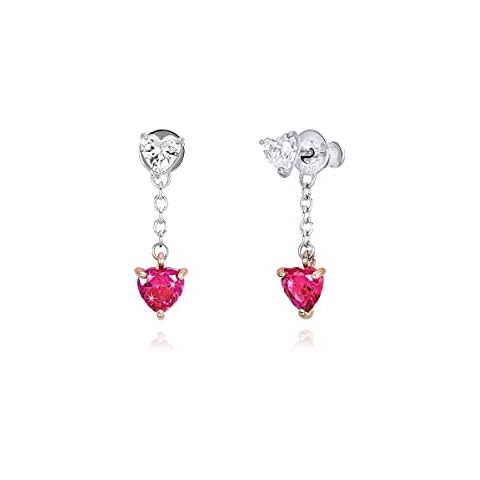 Pendientes de plata Mabina Donna con rubí sintético y circonia cúbica Cover