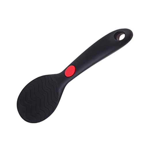Mikinona Creative Flatware Heat Resistant Rice Paddle Kitchen Wares Kitchen Appliance Non-stick Paddle Spoon Non-stick Food Serving Scoop Non-stick Rice Spoon Household Tableware Black