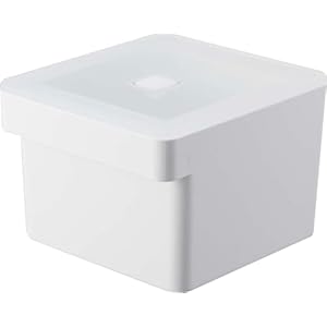 山崎実業(Yamazaki) みそパックごと収納 ハンドル付き 密閉 フードコンテナ ホワイト 約W13.6×D15.1×H11cm タワー tower バブル付き 7737" 