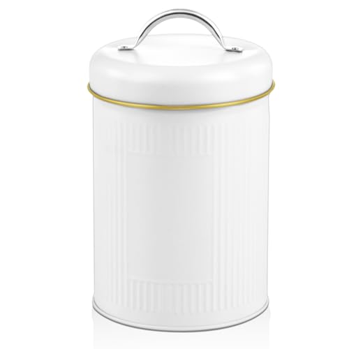 Wagrvuy Farmhouse Cookie Jar with Airtight Lids, 47 Oz Vintage Tins Cookies Food Storage with 12 Label Stickers, Home Kitchen Pantry Counter Container for Candy Coffee Dessert Snack