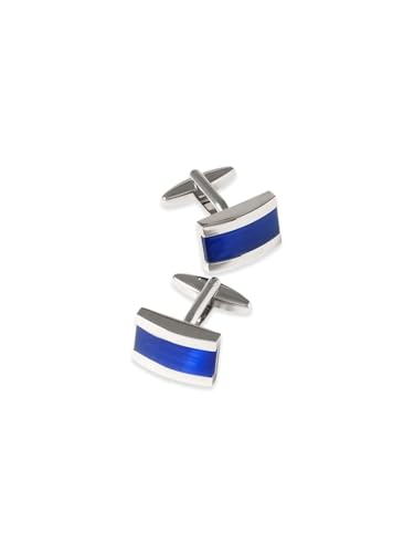 Mancuernillas para hombre con piedra semipreciosa azul miniatura 1