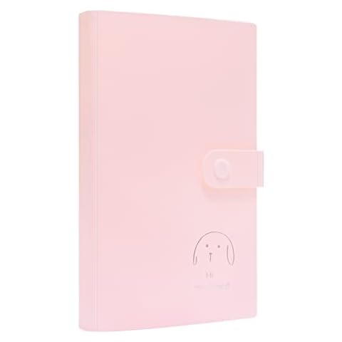 Babyfond DIY Photo Album 120 Pockets Photo Book, Personalised Photo Album Photocard Binder, Protects the Photo, Mini Album (Pink) Cover