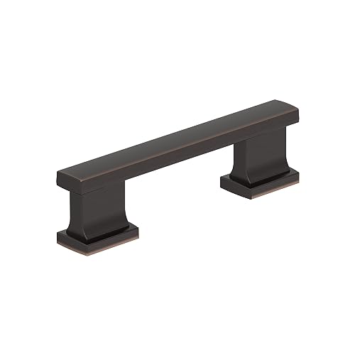 Image of Amerock 10 Pack 3 inch Triomphe Oil-Rubbed Bronze Drawer Pull | 3 inch (76mm) Center-to-Center Mounting Distance and 4 inches Overall Length, Durable Zinc Cabinet Hardware