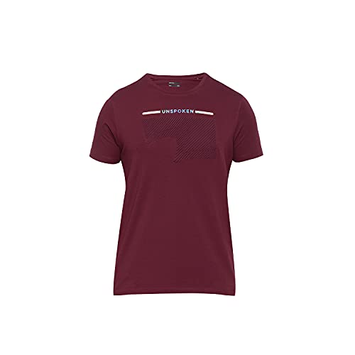 Image of Spykar Mens Cotton Wine Printed T-Shirt