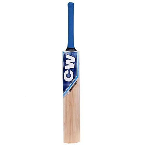 CW Smasher Blue Kashmir Willow - Pipistrello da cricket in pelle, per bambini e adulti, per 7-14 anni in su, palla di sughero, palla dura da cricket per allenamento e allenamento
