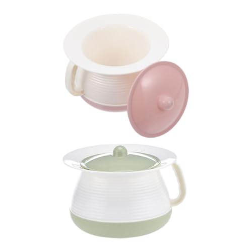 Frcolor 2個 スピットン便器便器 toilet カバー付きチャンバーポット 大人用スピットン 小便器 大人用便器ペールポット 幼児用スピットン 小便ポット おまる プラスチック 再利用可能
