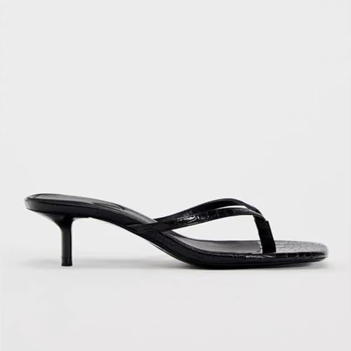 Image of Women's Miami Kitten Heels Sandals Square Open Toe Thong Sandal Flip Flop Heels +Memory Foam Heeled Sandals for Women