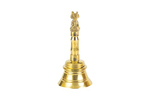 Image of Spillbox Traditional Brass Bell /Ghanti for Pooja /Worship for Temple Home - 4 inch inch Nandi