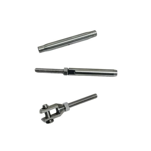 Prolinemax Marine Tensores para Cables de Acero Acero Inoxidable T316 Quijada M-13472 5/16" y Cable 3/16" miniatura 7