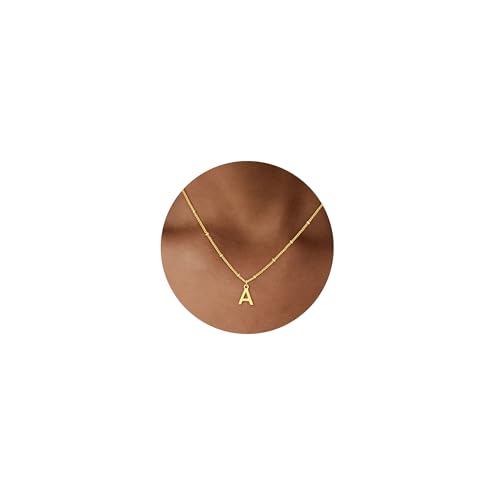 Initial Necklaces for Women Girls, Dainty 18K Gold Plated Letter Initial Necklace Teen Girl Gifts Trendy Stuff Non Tarnish Name Necklace Personalized Gifts for Women Girls Gold Jewelry
