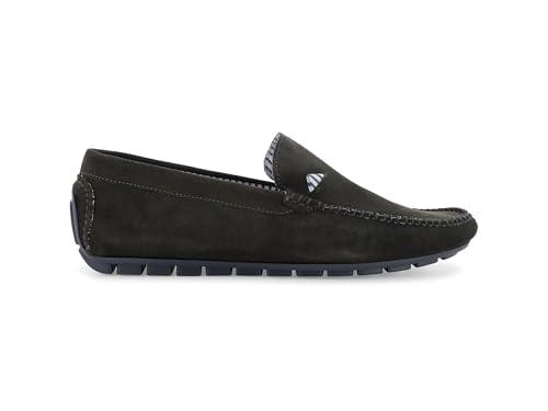 Mocasín para hombre de ante verde Melluso con suela de gomas cómodas