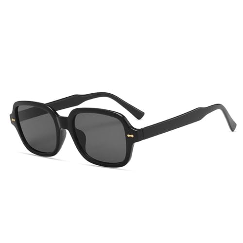 Lunettes de soleil rectangulaires rétro aux finitions rivets et verres protecteurs UV400