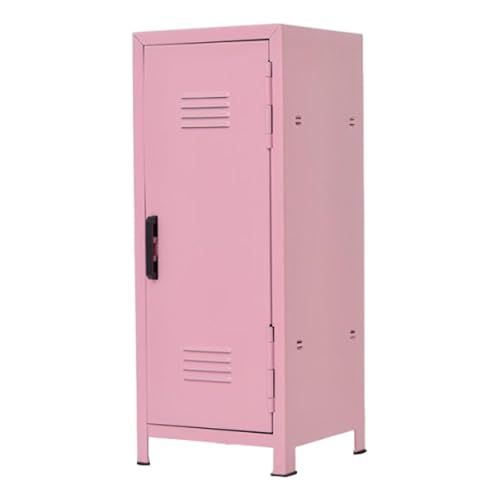 Ｚｉａｌｏｆｉ Mini Taquilla Armario Pequeño Organizador de Escritorio Caja de Metal con Cerradura Y Llave para Seguridad Adecuado para Oficina Y Dormitorio, Rosa, Individual