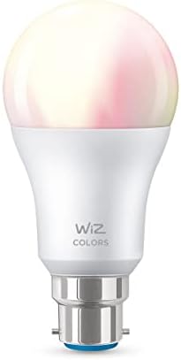 WiZ Colour[B22 Bayonet Cap] Smart Connected WiFi Light Bulb. 60W Colour and White Light, App Control for Home Indoor Lighting, Livingroom, Bedroom., Multicolor