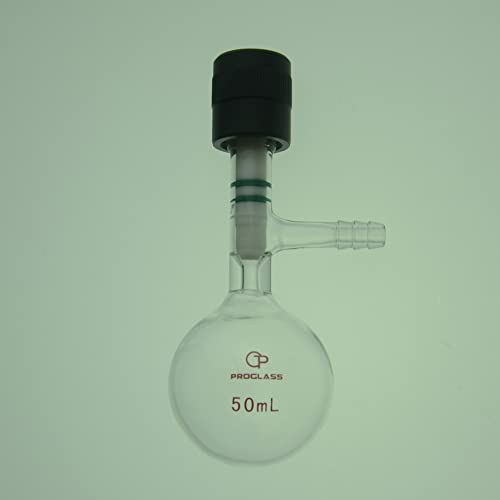 50mL Reaction Schlenk Round Bottom Flask with High Vacuum Valve